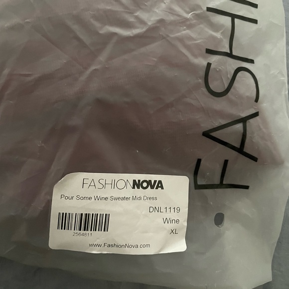 Fashion Nova Midi Sweater Dress - Wine - Picture 2 of 5